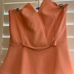 Strapless peach top with gold belt attached